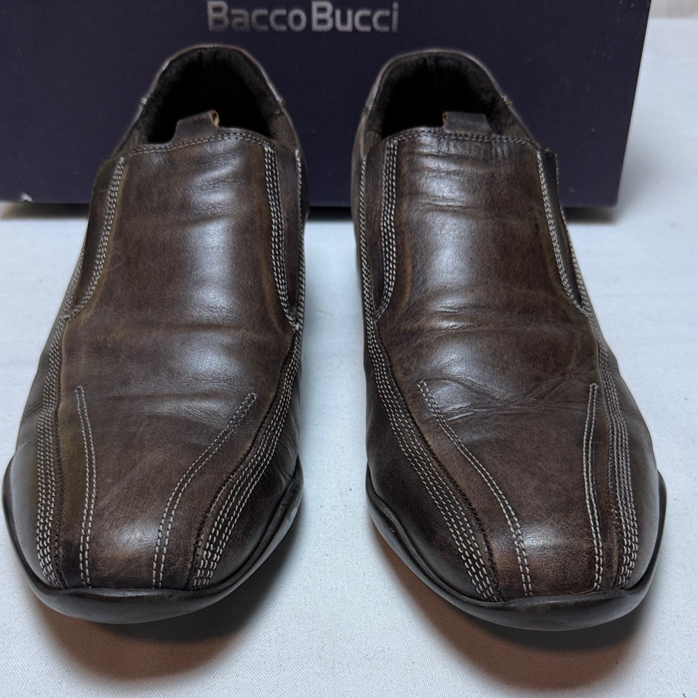 Bacco Bucci Men's Dark Brown Leather Loafers